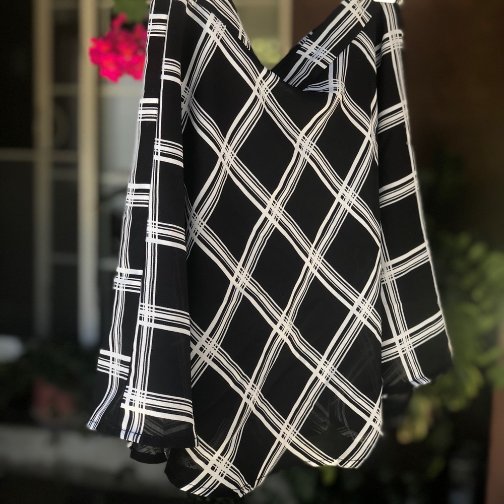 XS f21 big checkered skater skirt